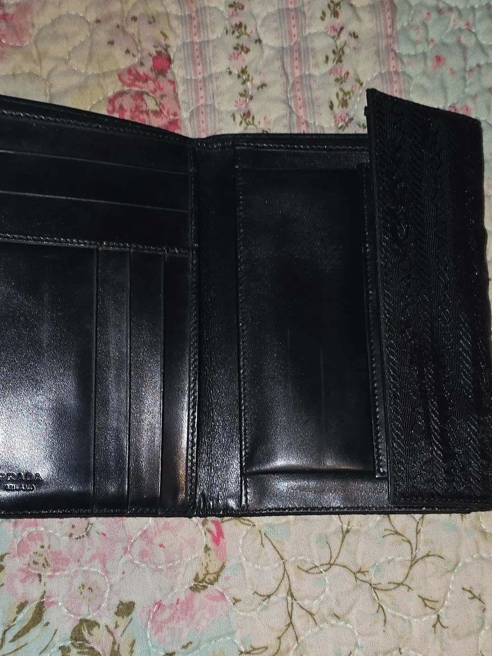 *SALE* Authentic Vintage PRADA M510 Tessuto Nylon Tri-Fold Wallet Black W/ Card